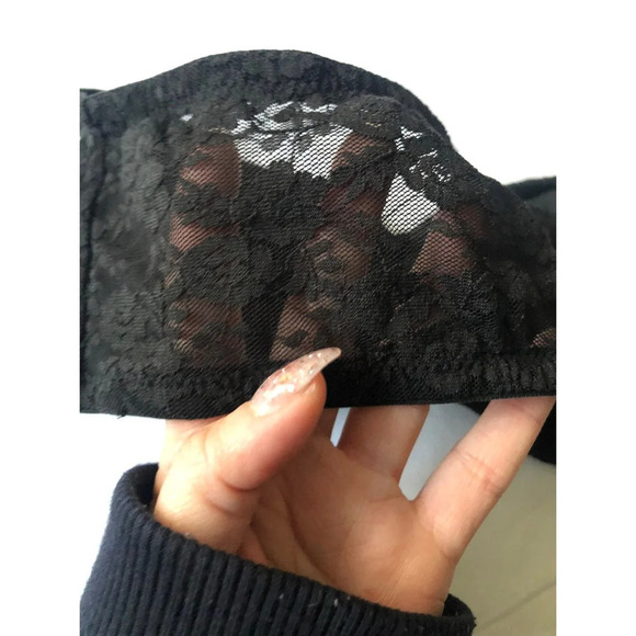 Victoria's Secret Pink Black Lace Bandeau L - Picture 3 of 7